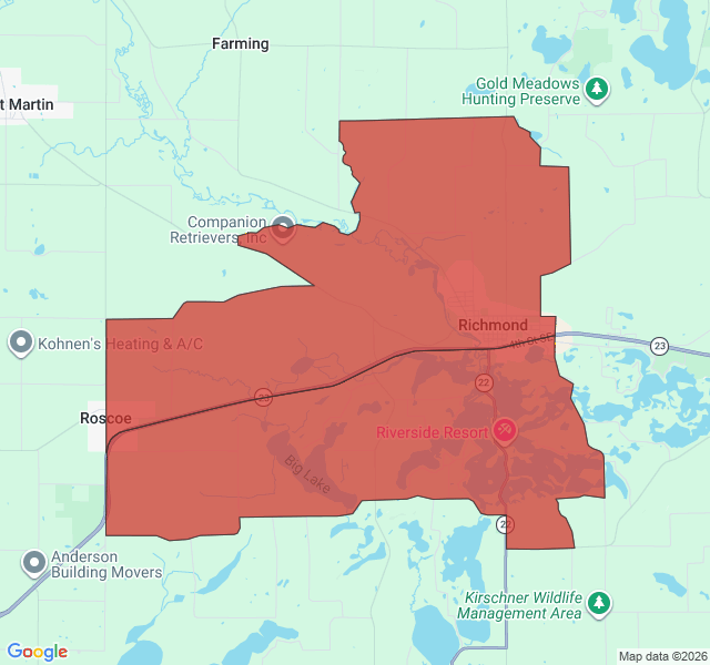 Map of septic coverage in Richmond, MN