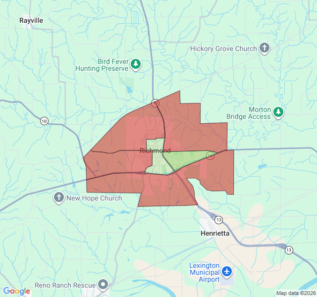 Map of septic coverage in Richmond, MO