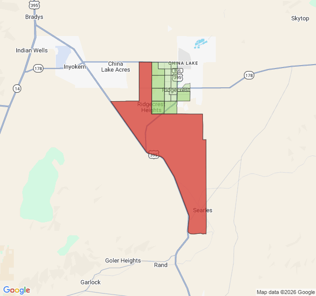 Map of septic coverage in Ridgecrest, CA