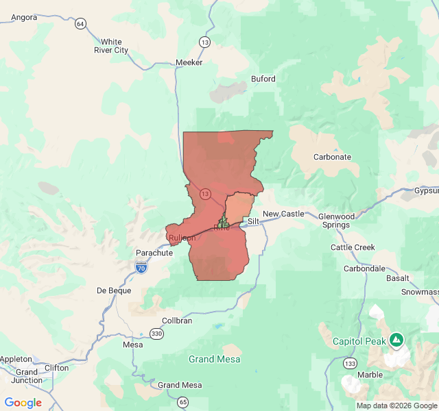 Map of septic coverage in Rifle, CO