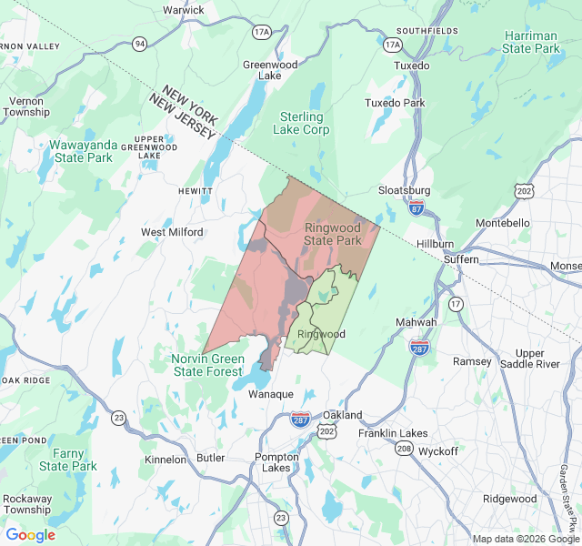Map of septic coverage in Ringwood, NJ