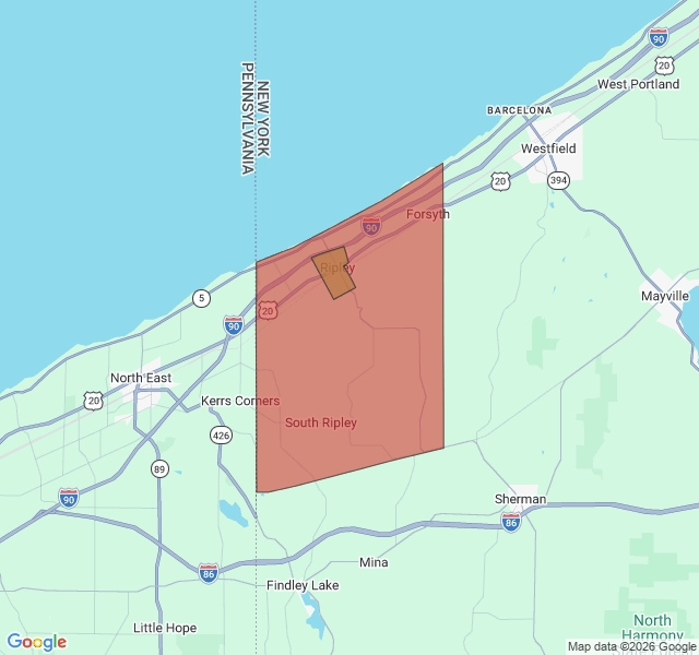 Map of septic coverage in Ripley, NY