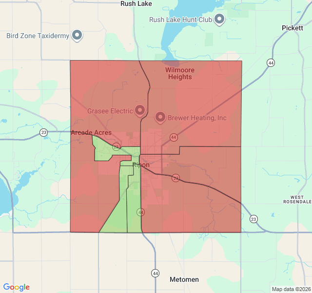 Map of septic coverage in Ripon, WI