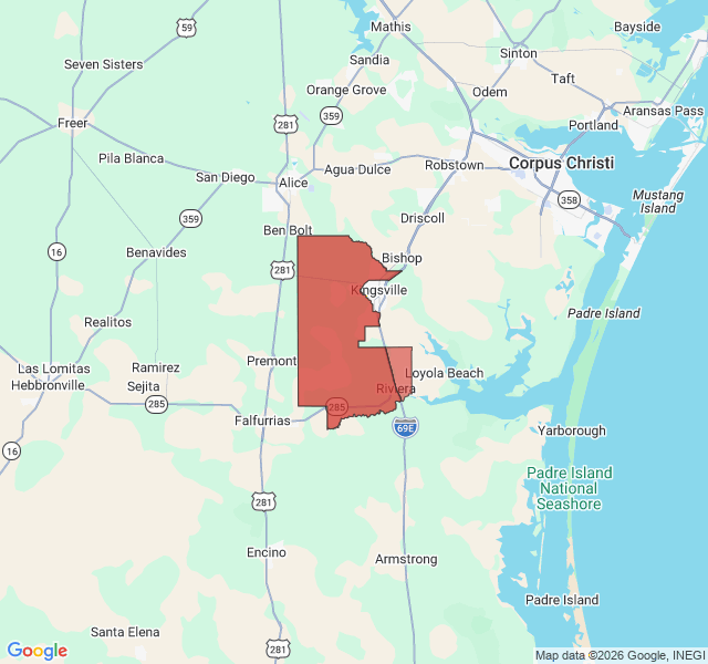 Map of septic coverage in Riviera, TX