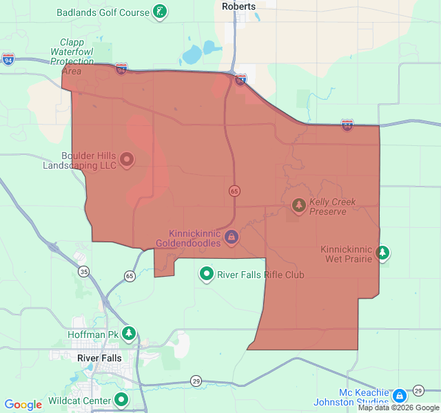 Map of septic coverage in Roberts, WI