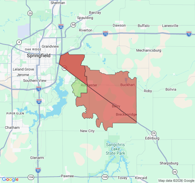 Map of septic coverage in Rochester, IL