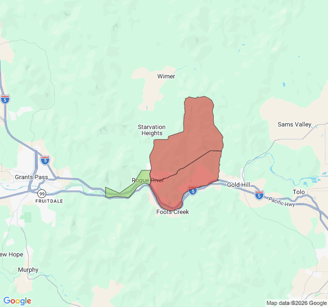 Map of septic coverage in Rogue River, OR