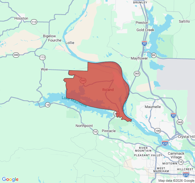 Map of septic coverage in Roland, AR