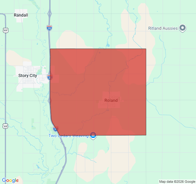 Map of septic coverage in Roland, IA