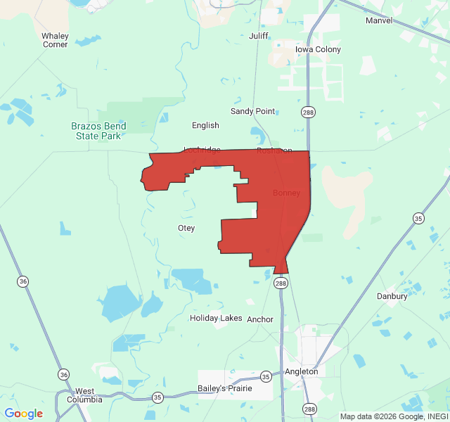 Map of septic coverage in Rosharon, TX