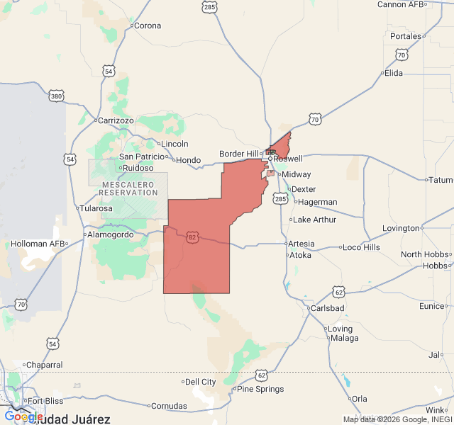 Map of septic coverage in Roswell, NM