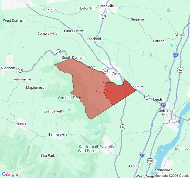 Map of septic coverage in Round Top, NY
