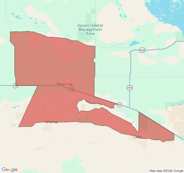 Map of septic coverage in Royal City, WA