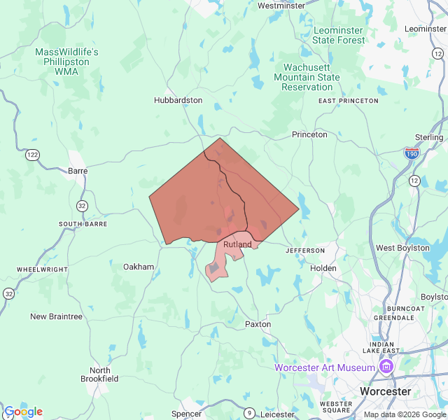 Map of septic coverage in Rutland, MA