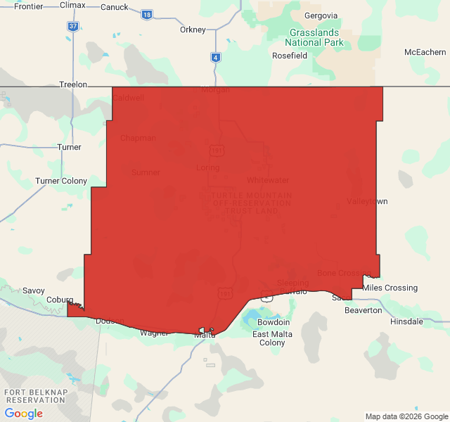 Map of septic coverage in Saco, MT