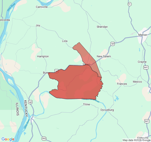 Map of septic coverage in Salem, KY