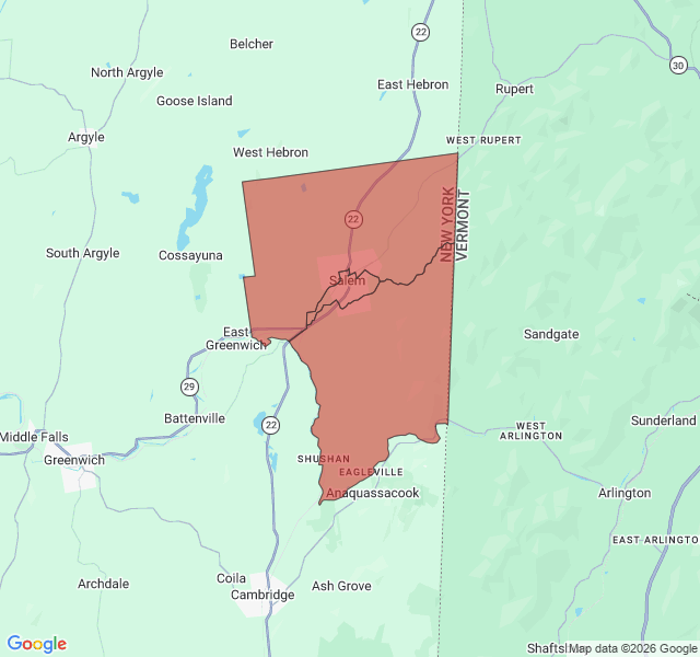 Map of septic coverage in Salem, NY