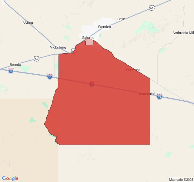 Map of septic coverage in Salome, AZ
