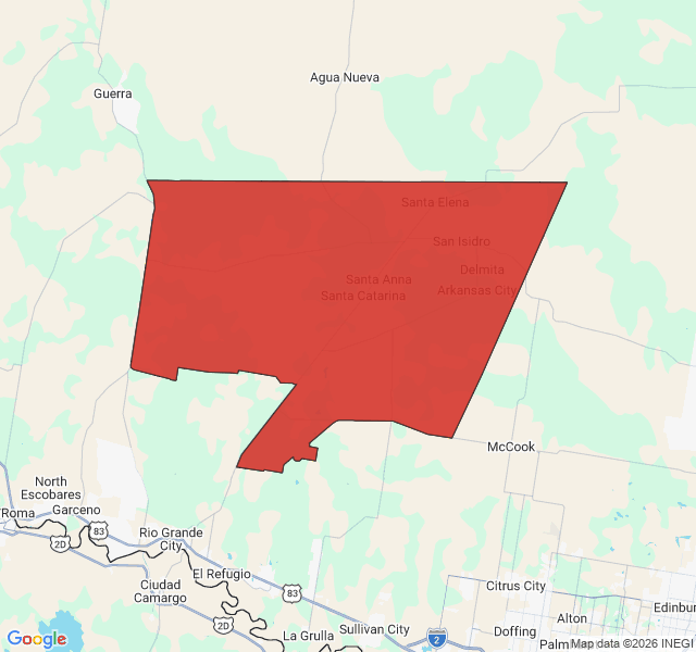 Map of septic coverage in San Isidro, TX