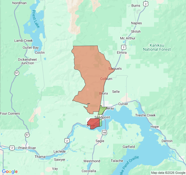 Map of septic coverage in Sandpoint, ID