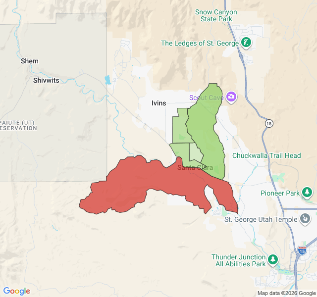 Map of septic coverage in Santa Clara, UT