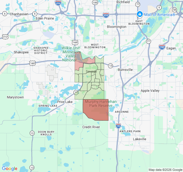 Map of septic coverage in Savage, MN
