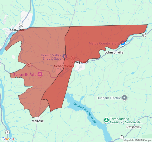 Map of septic coverage in Schaghticoke, NY