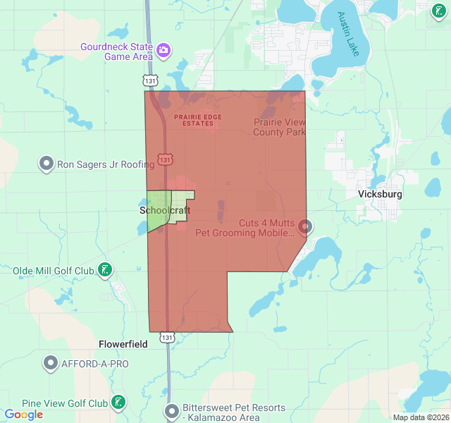 Map of septic coverage in Schoolcraft, MI