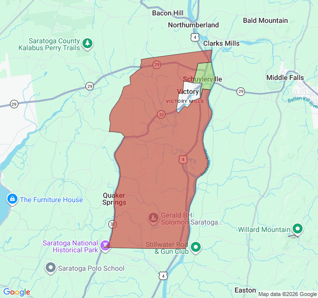 Map of septic coverage in Schuylerville, NY
