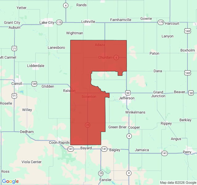 Map of septic coverage in Scranton, IA