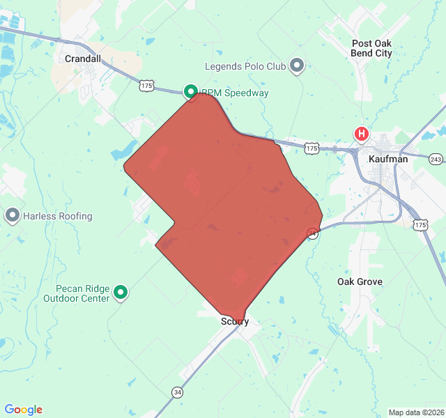 Map of septic coverage in Scurry, TX