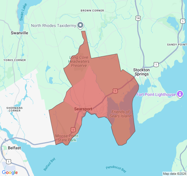 Map of septic coverage in Searsport, ME