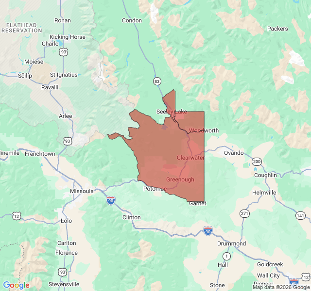 Map of septic coverage in Seeley Lake, MT