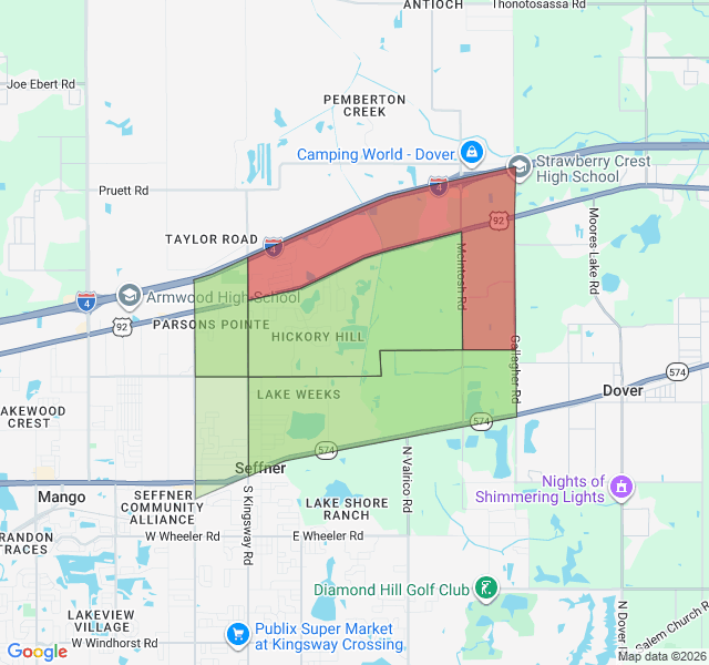 Map of septic coverage in Seffner, FL