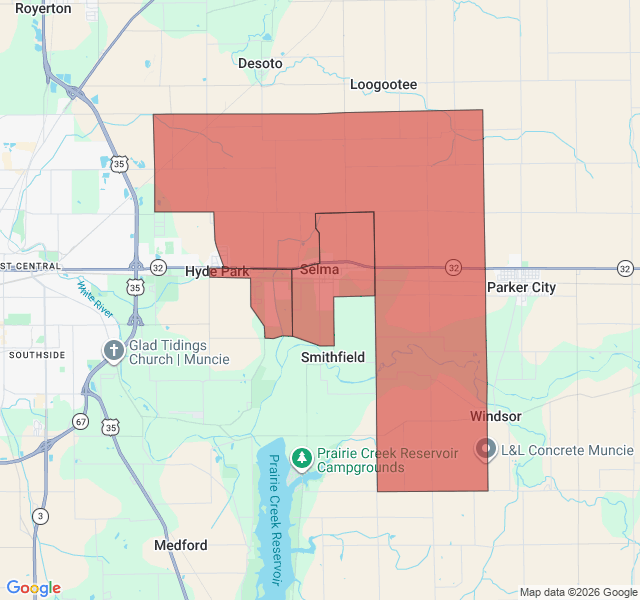 Map of septic coverage in Selma, IN