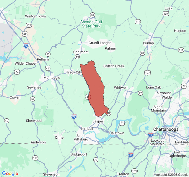 Map of septic coverage in Sequatchie, TN