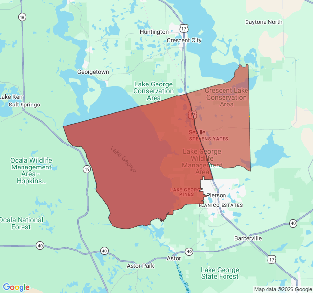Map of septic coverage in Seville, FL