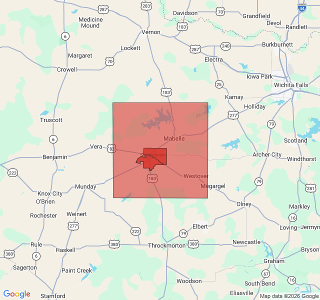 Map of septic coverage in Seymour, TX