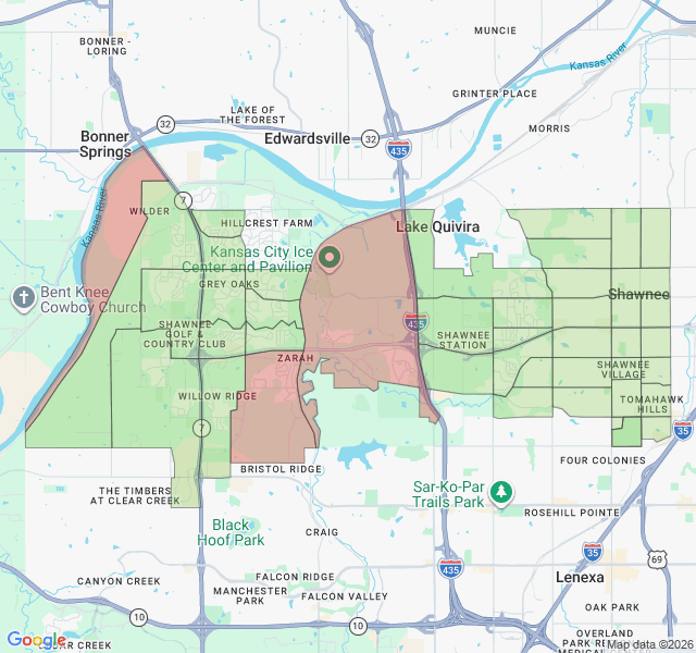 Map of septic coverage in Shawnee, KS