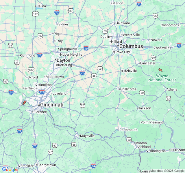 Map of septic coverage in Shawnee, OH