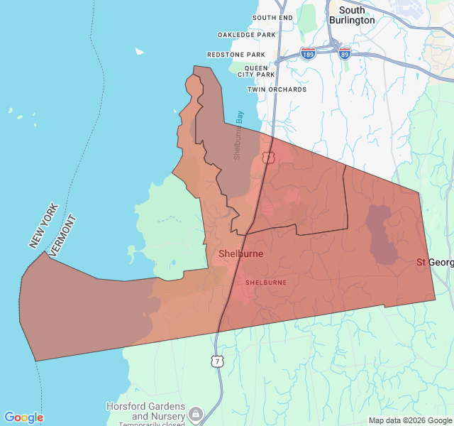 Map of septic coverage in Shelburne, VT