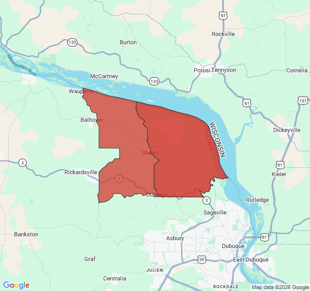 Map of septic coverage in Sherrill, IA