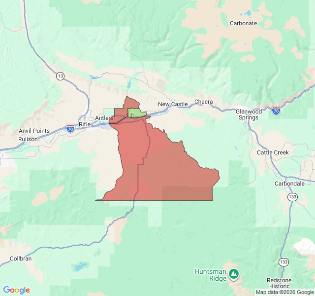 Map of septic coverage in Silt, CO