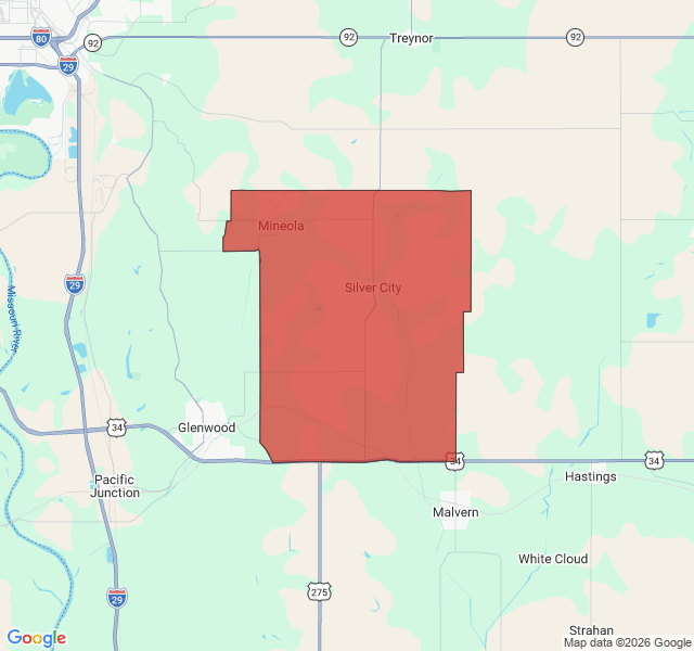 Map of septic coverage in Silver City, IA
