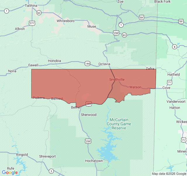 Map of septic coverage in Smithville, OK
