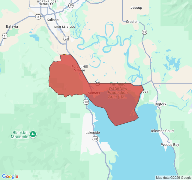 Map of septic coverage in Somers, MT