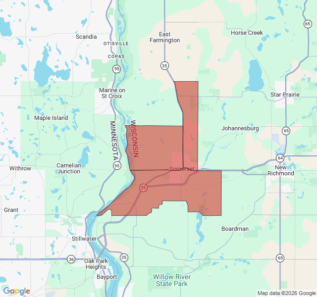 Map of septic coverage in Somerset, WI