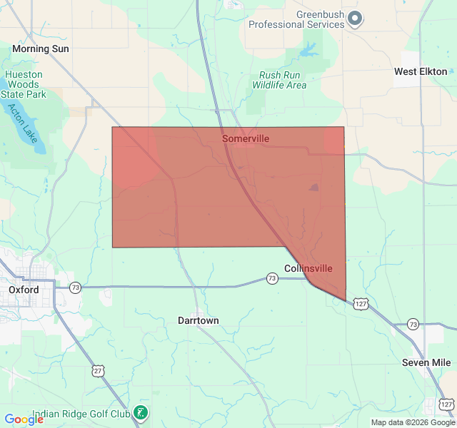 Map of septic coverage in Somerville, OH
