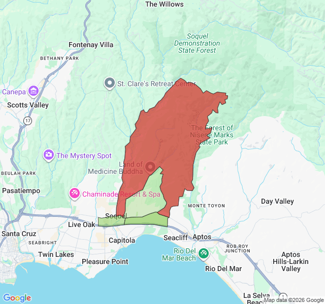 Map of septic coverage in Soquel, CA