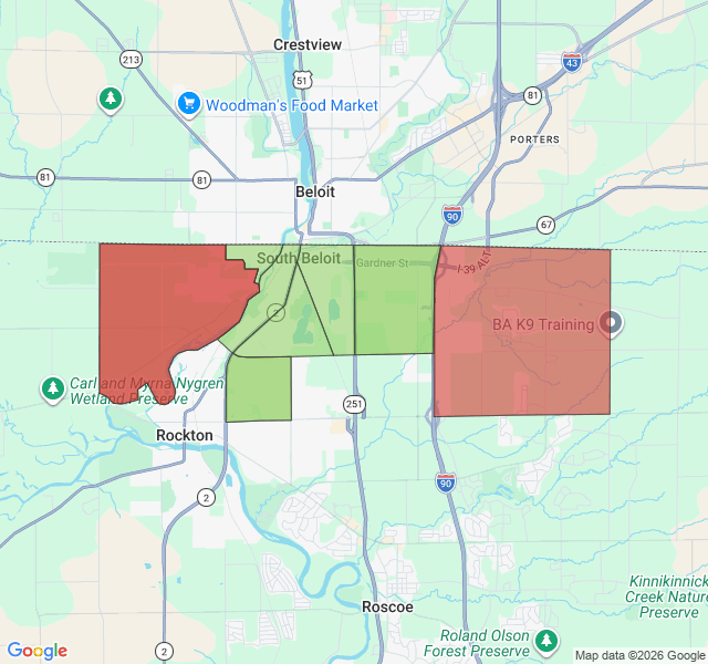 Map of septic coverage in South Beloit, IL
